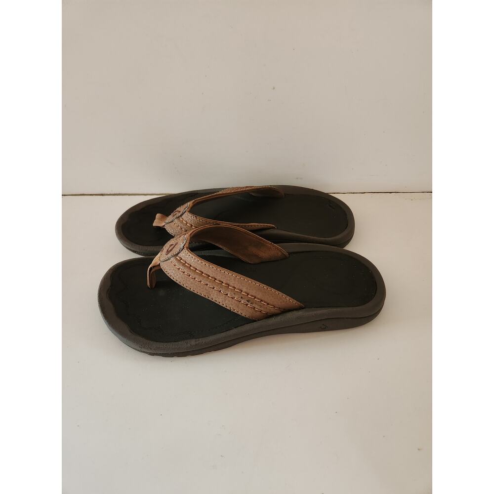 OluKai Ohana Brown Sandals Women's Size 8 Flip Flop Thong Beach Shoes